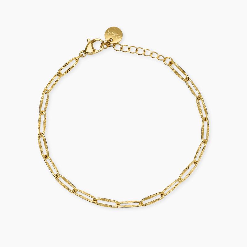 Bracciale in acciaio dorato con elementi martellati STYLE 93 Kidult Style