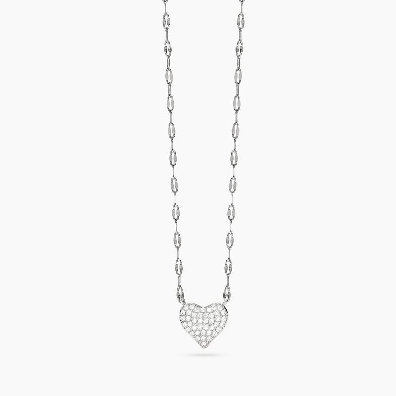 Girocollo in acciaio con catena fancy e cuore in cristalli STYLE 97 Kidult Style