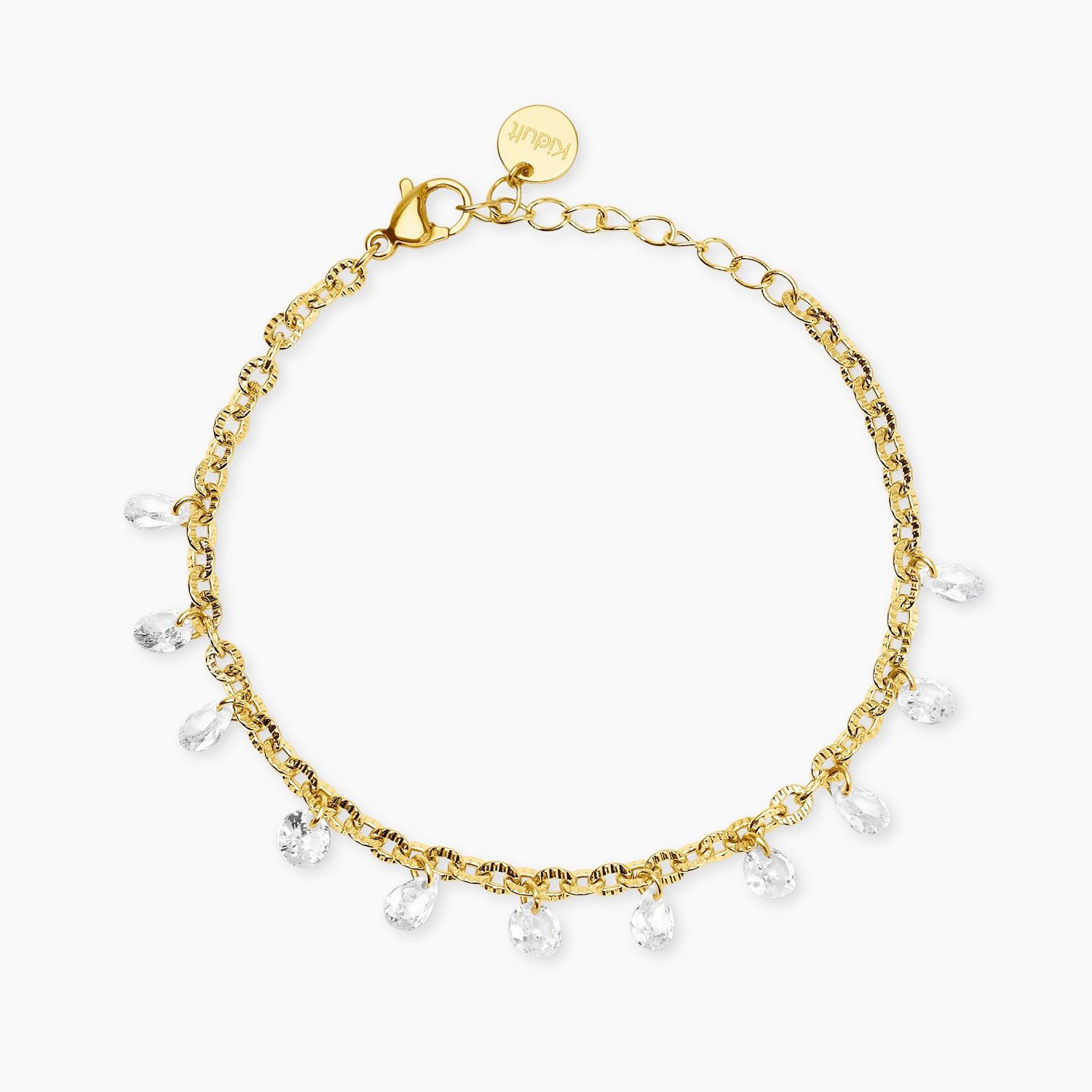 Bracciale in acciaio dorato con catena fancy e glass STYLE 101 Kidult Style