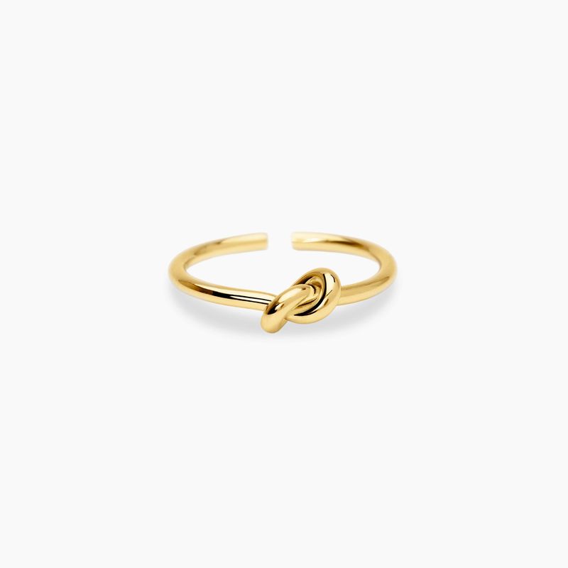 Anello aperto in acciaio dorato con nodo STYLE 95 Kidult Style Anello aperto in acciaio dorato con nodo STYLE 95 Kidult Style
