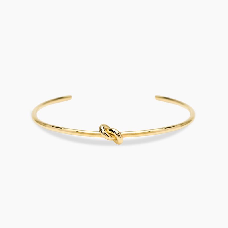 Bracciale bangle aperto in acciaio dorato con nodo STYLE 95 Kidult Style