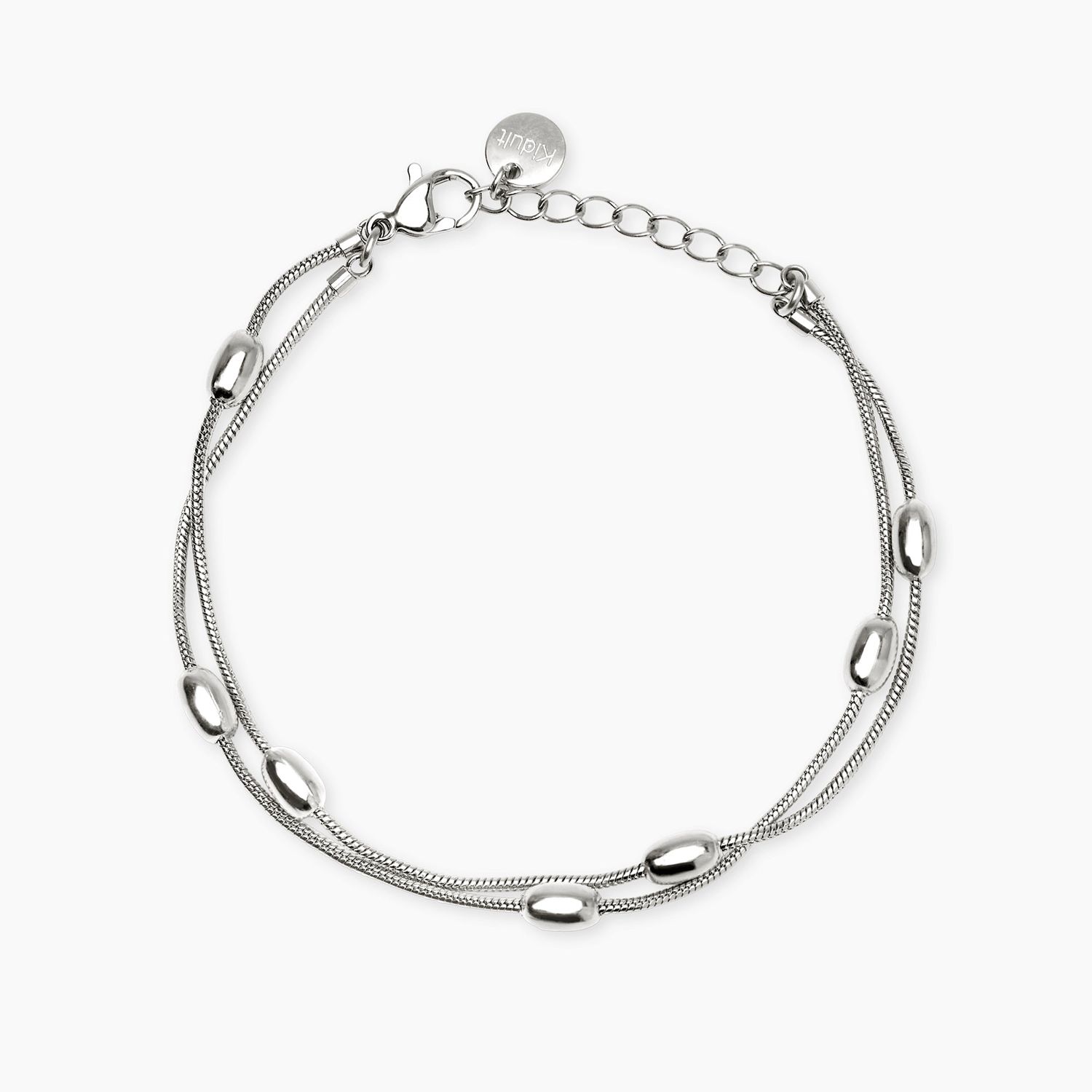 Bracciale in acciaio con catene snake ed elementi ovali STYLE 85 Kidult Style