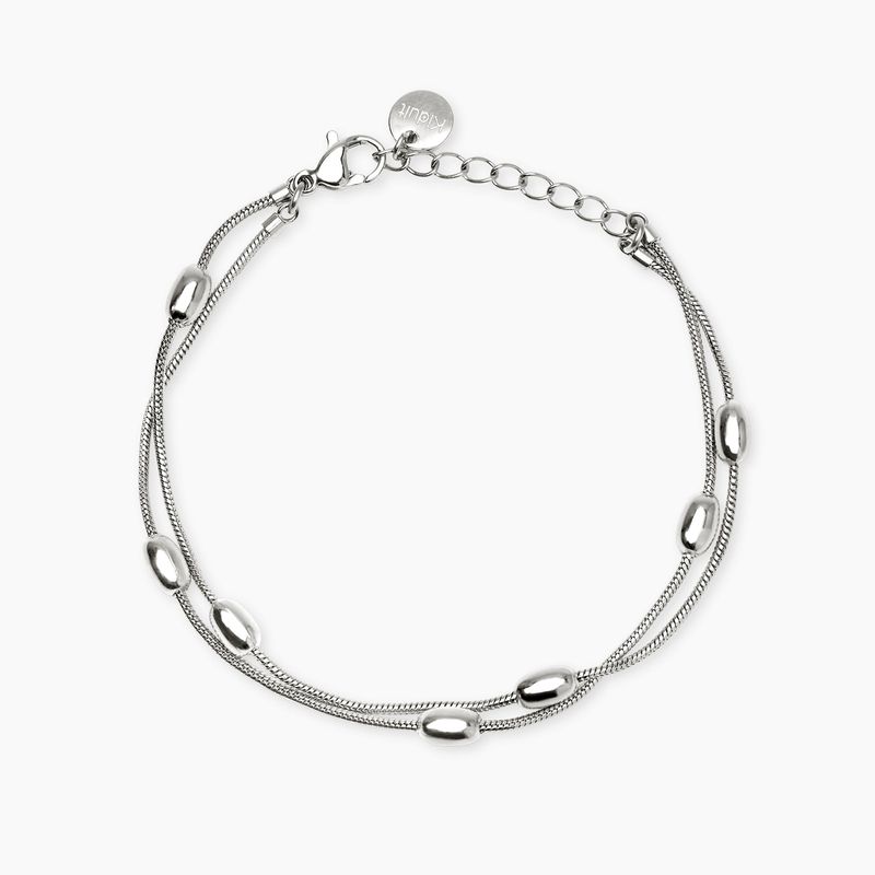 Bracciale in acciaio con catene snake ed elementi ovali STYLE 85 Kidult Style