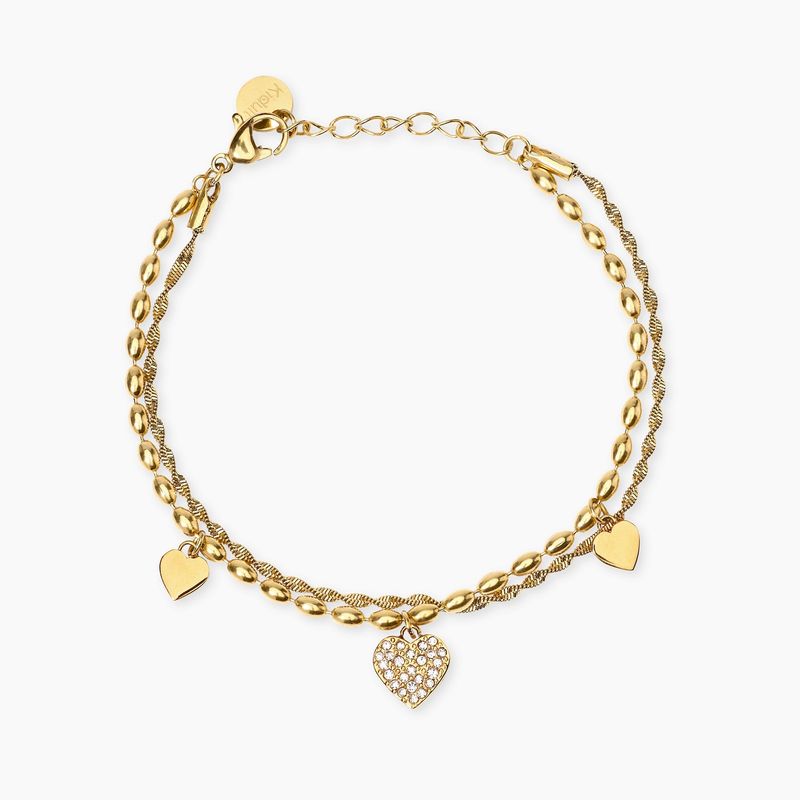 Bracciale in acciaio dorato con cuori e cristalli STYLE 98 Kidult Style