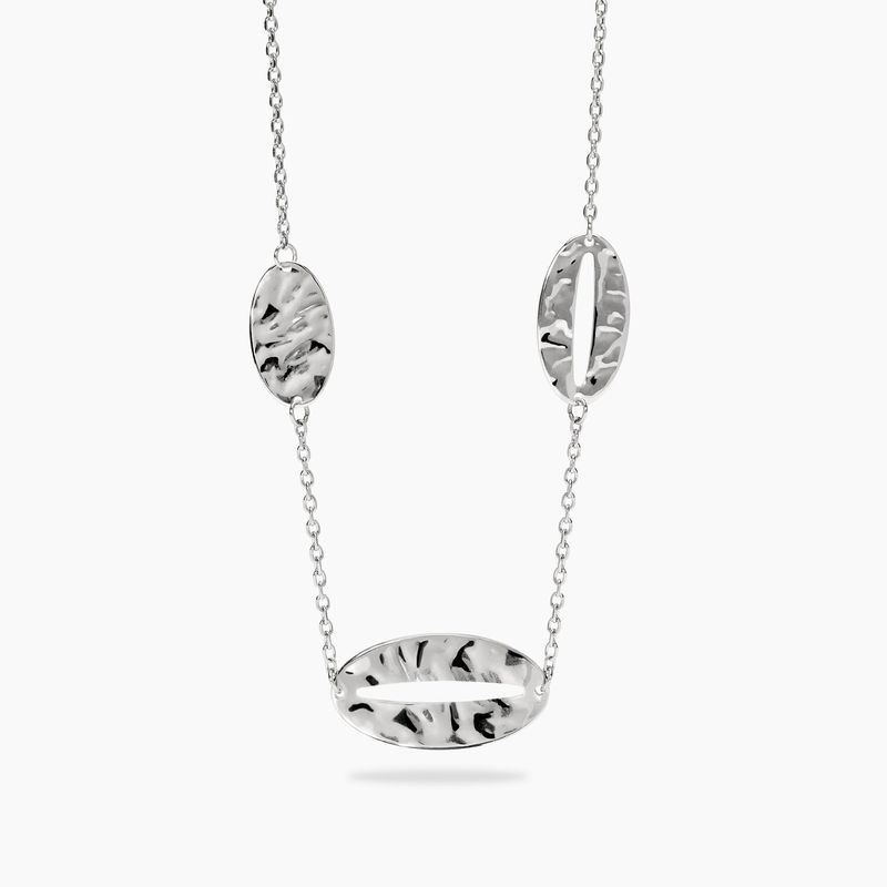 Collana in acciaio con catena forzatina ed elementi ovali martellati STYLE 90 Kidult Style