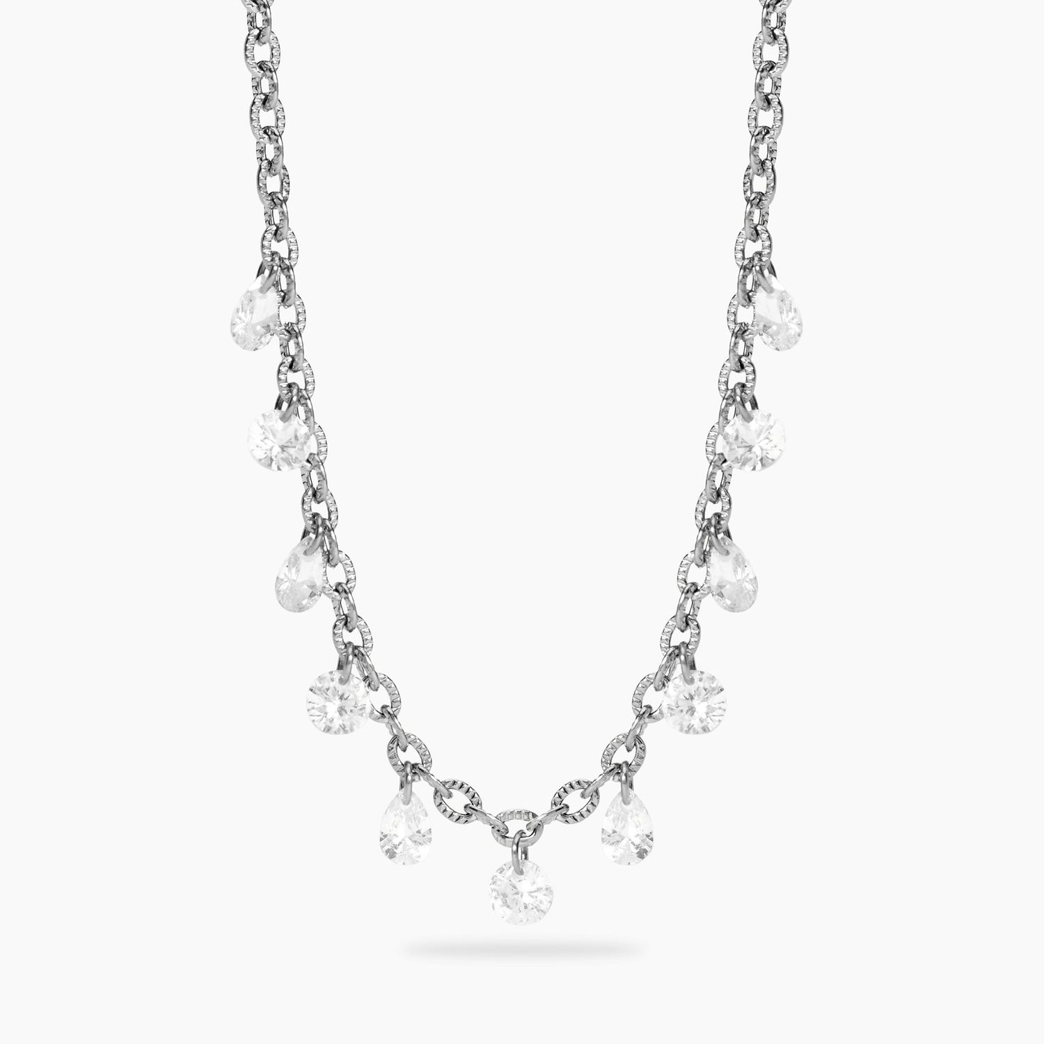 Girocollo in acciaio con catena fancy e pendenti glass STYLE 101 Kidult Style Girocollo in acciaio con catena fancy e pendenti glass STYLE 101 Kidult Style