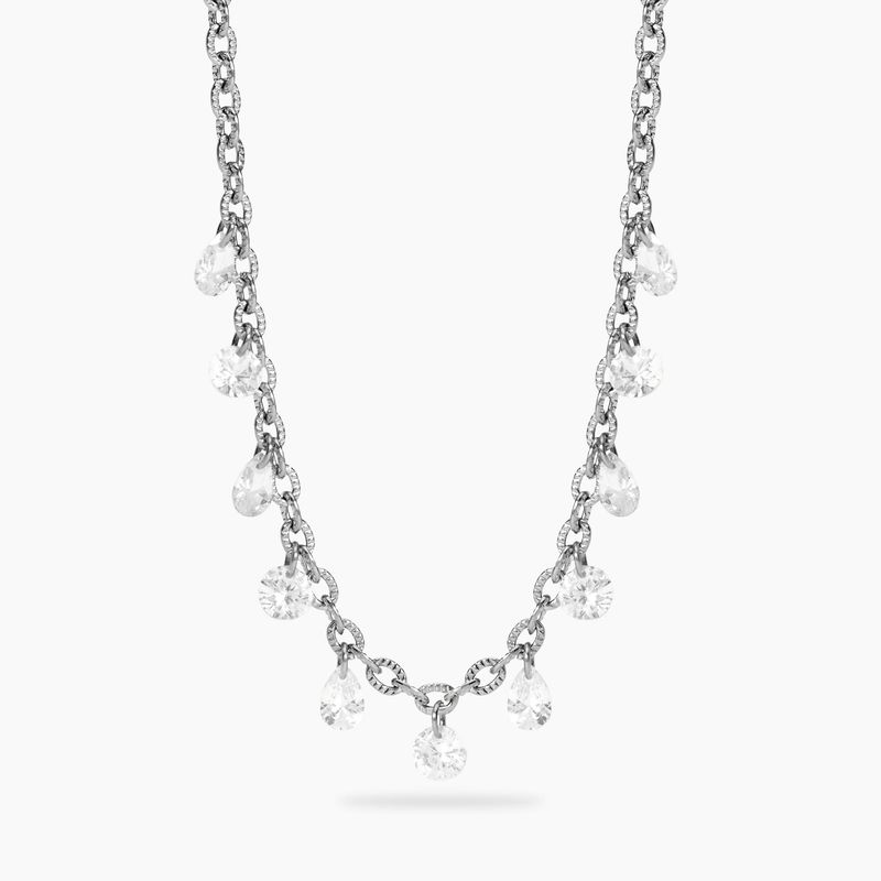 Girocollo in acciaio con catena fancy e pendenti glass STYLE 101 Kidult Style
