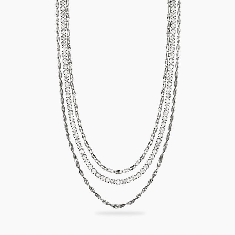 Girocollo in acciaio con catene fancy e tennis di cristalli STYLE 08 Kidult Style