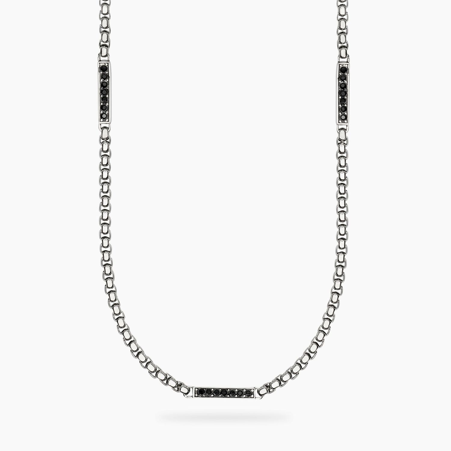 Collana uomo in acciaio con catena veneta e cristalli STYLE 64 Kidult Style