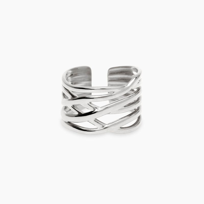 Anello aperto multifilo in acciaio STYLE 104 Kidult Style Anello aperto multifilo in acciaio STYLE 104 Kidult Style