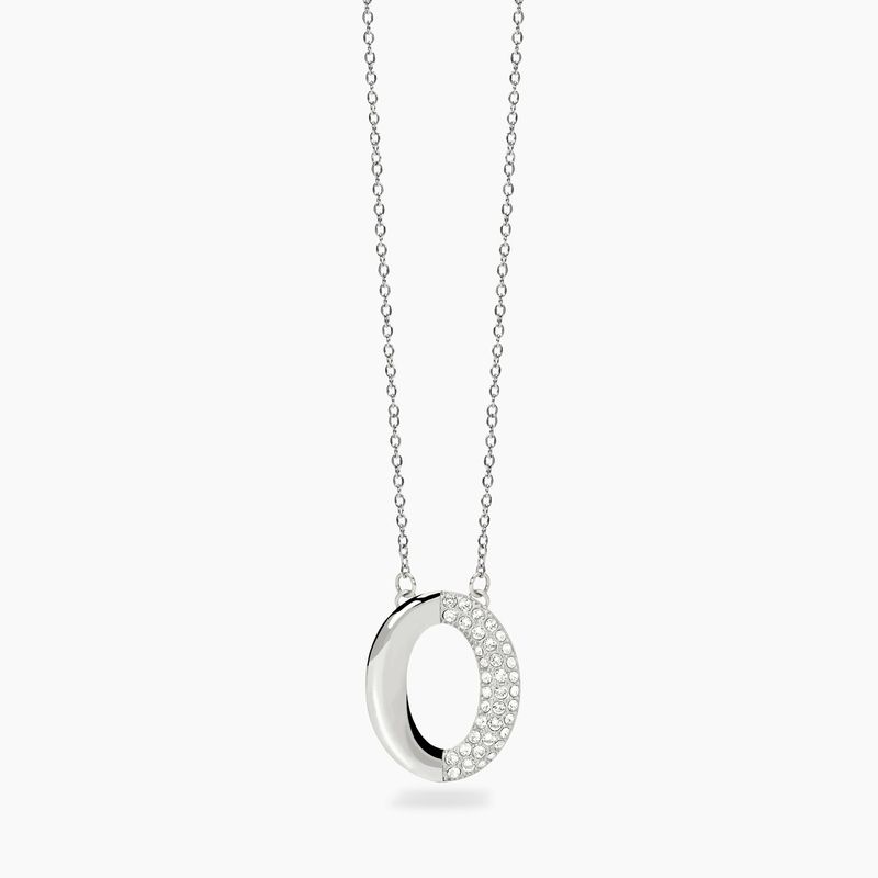 Girocollo in acciaio con catena forzatina e pendente ovale con cristalli STYLE 87 Kidult Style