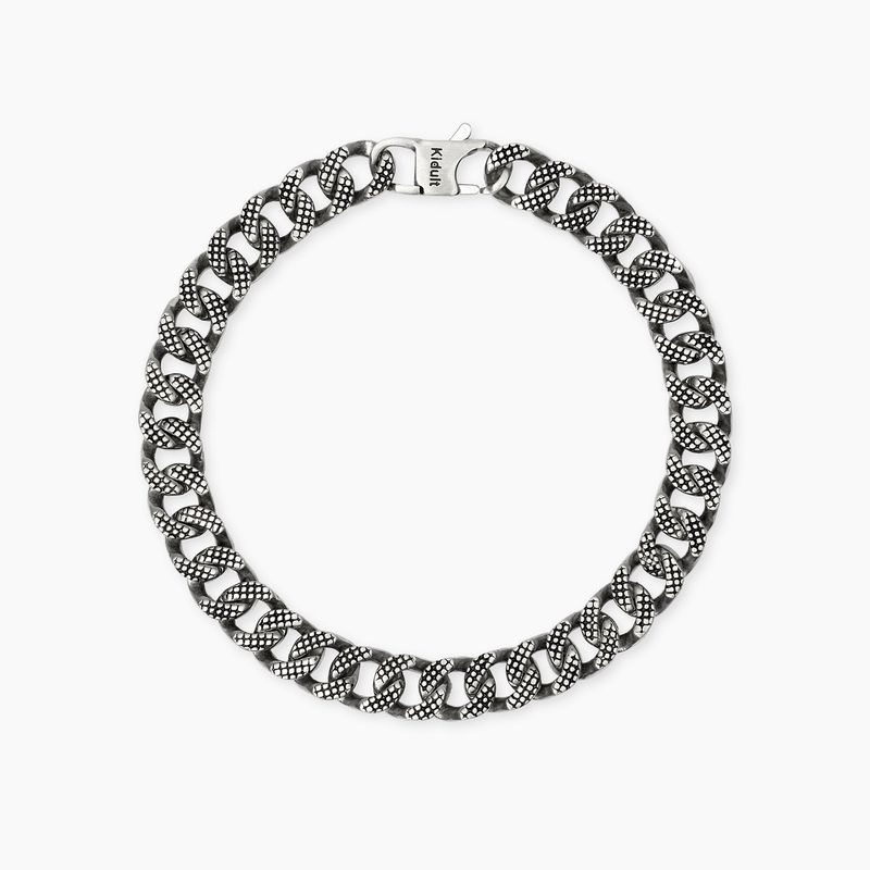 Bracciale uomo in acciaio con catena groumette diamantata STYLE 43 Kidult Style