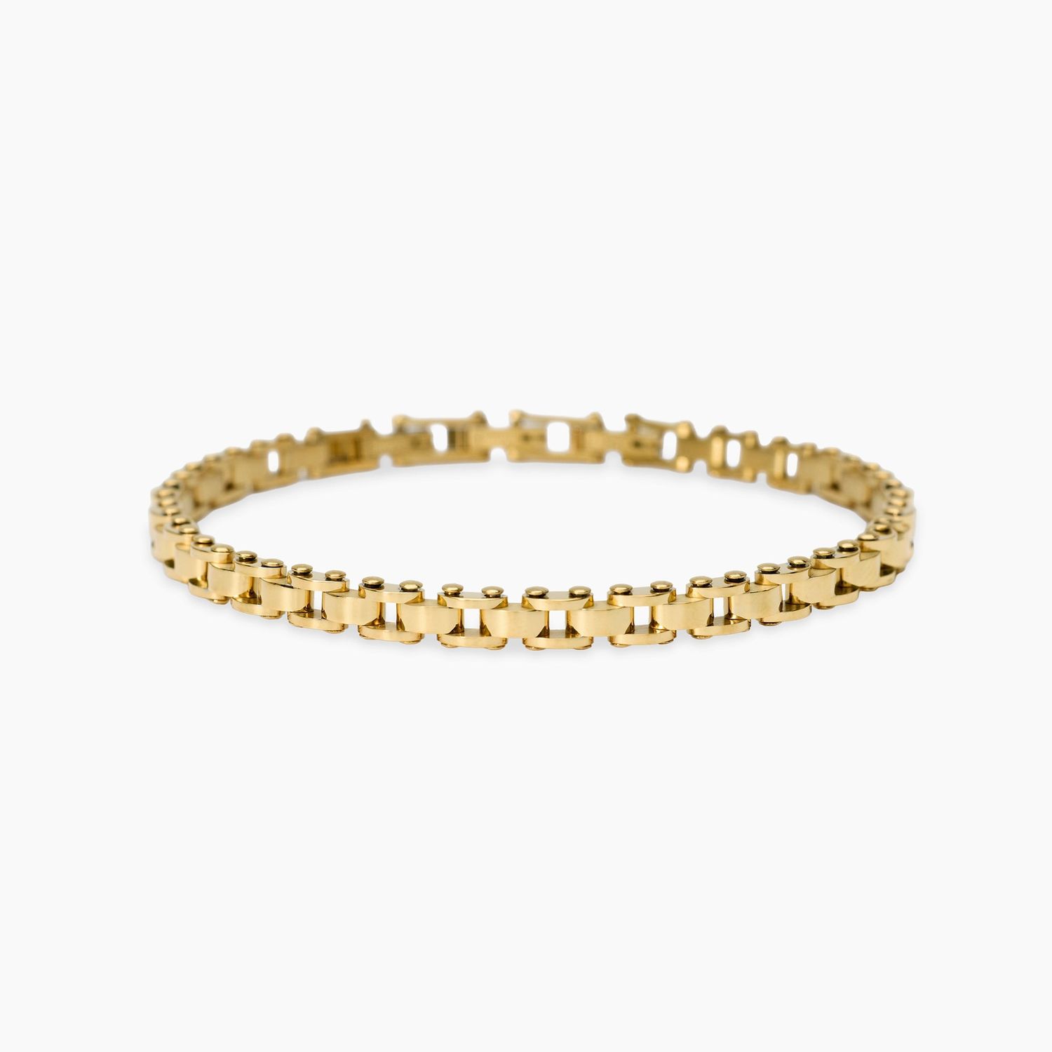 Bracciale uomo in acciaio dorato con elementi imperniati STYLE 66 Kidult Style