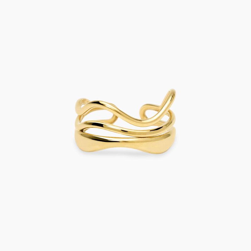 Anello aperto multifilo in acciaio dorato STYLE 104 Kidult Style Anello aperto multifilo in acciaio dorato STYLE 104 Kidult Style
