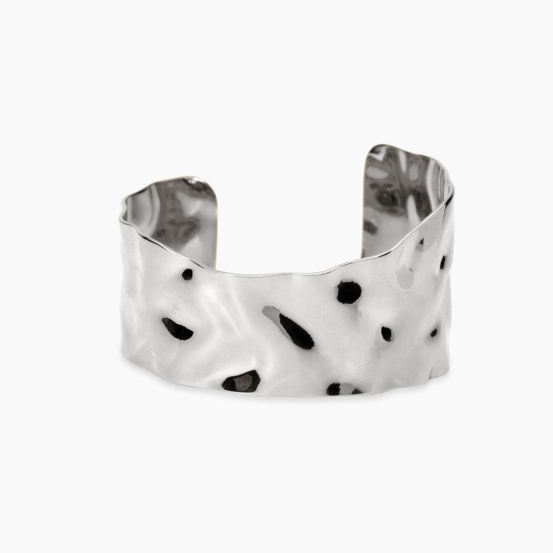 Bracciale bangle aperto in acciaio martellato STYLE 105 Kidult Style