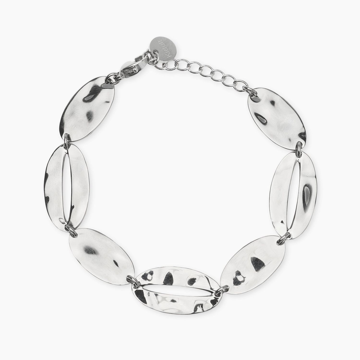 Bracciale in acciaio con elementi ovali martellati STYLE 90 Kidult Style