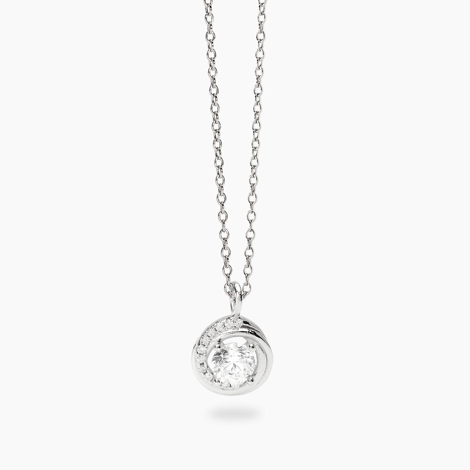 Girocollo in argento con ciondolo tondo in zirconi - Mabina Gioielli Girocollo in argento con ciondolo tondo in zirconi - Mabina Gioielli