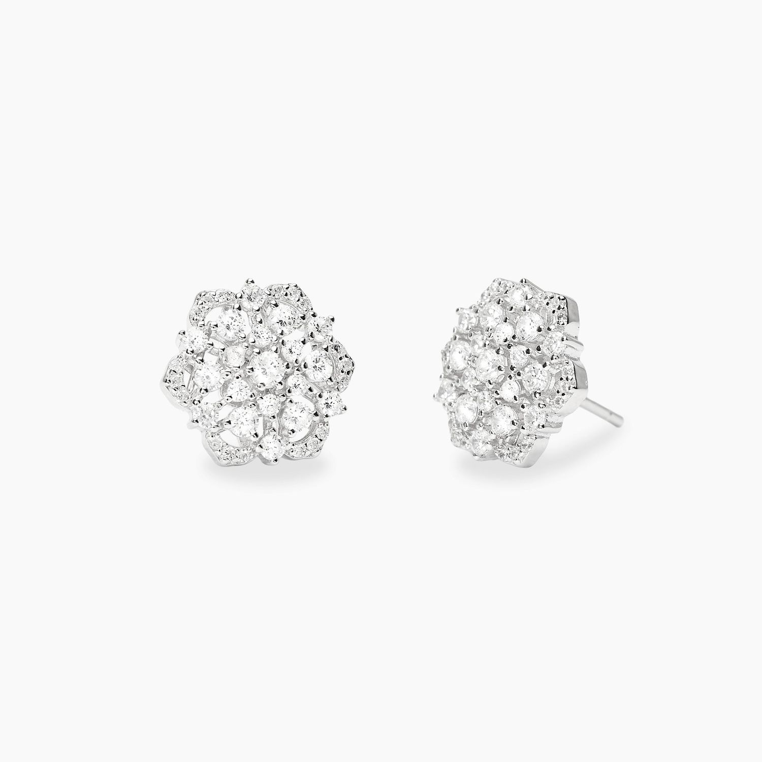 Orecchini fiore in argento con zirconi - Mabina Gioielli Orecchini fiore in argento con zirconi - Mabina Gioielli