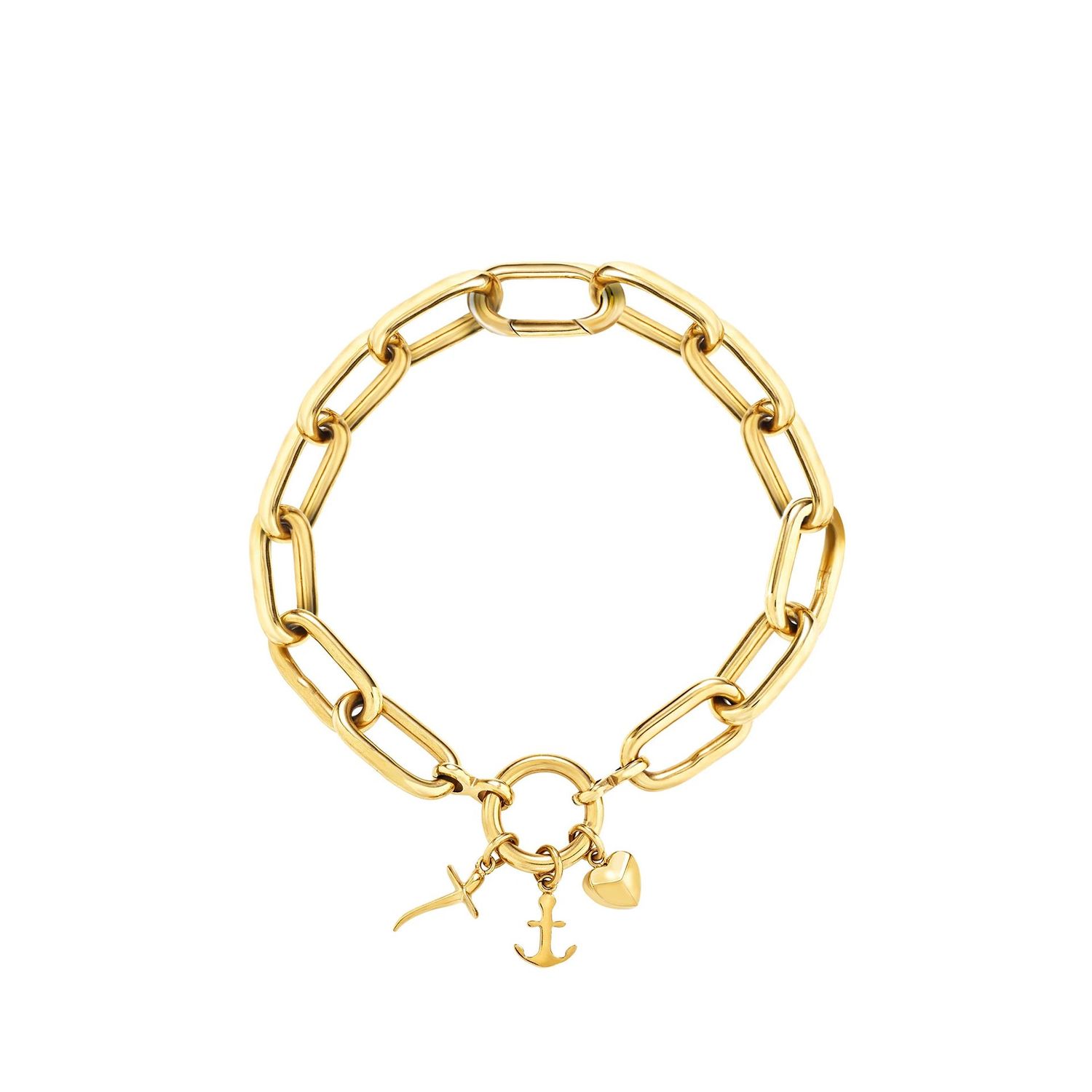 Bracciale donna in acciaio LOVE TIES con finitura pvd oro 14k