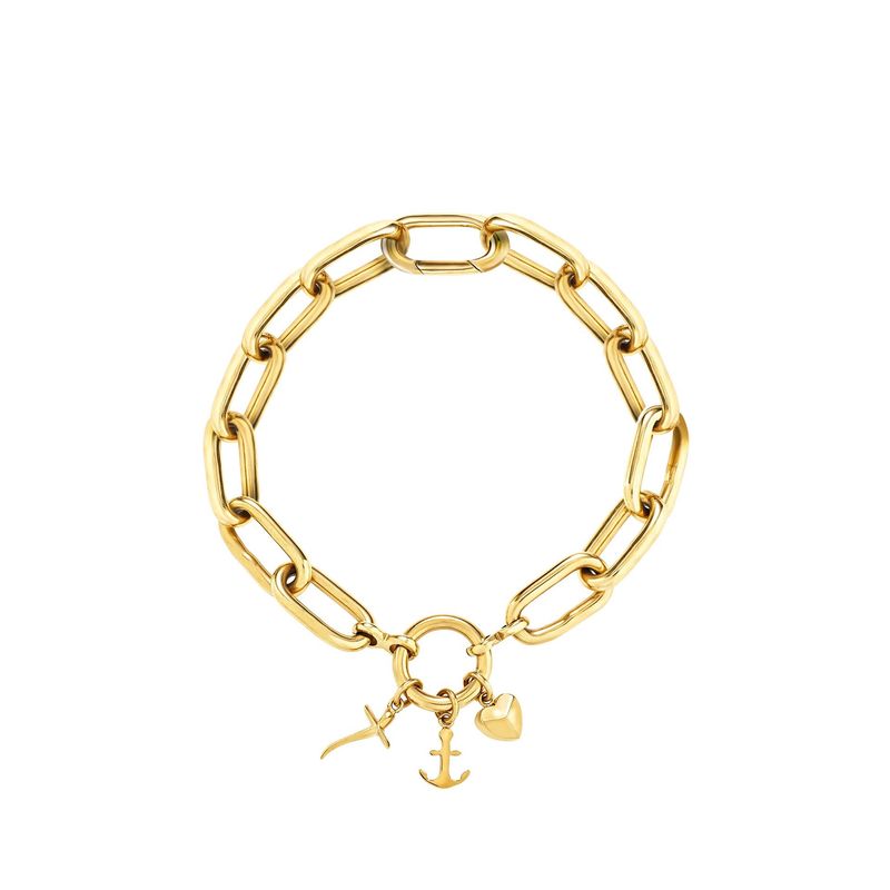 Bracciale donna in acciaio LOVE TIES con finitura pvd oro 14k