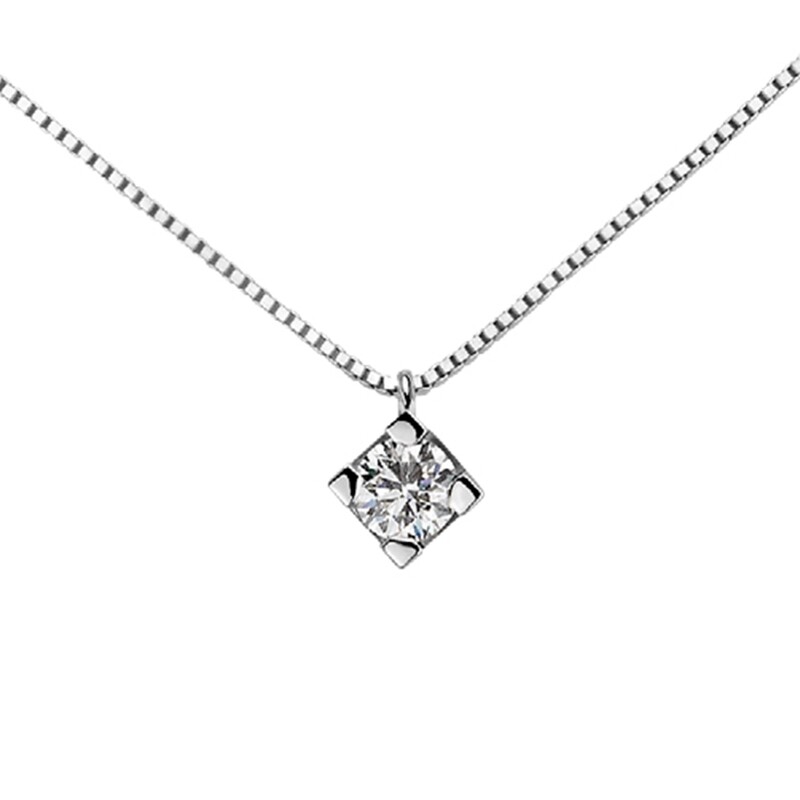 Pendente Con Griffe In Oro Bianco E Diamante DonnaOro Luce