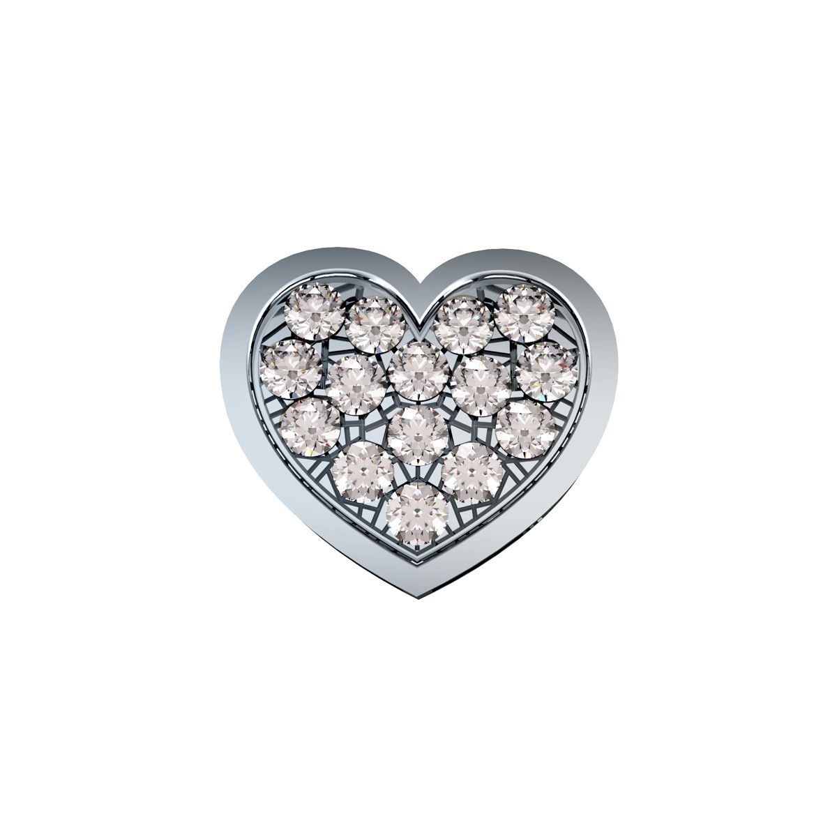 Cuore Grande in oro bianco e diamanti Cuore Grande in oro bianco e diamanti