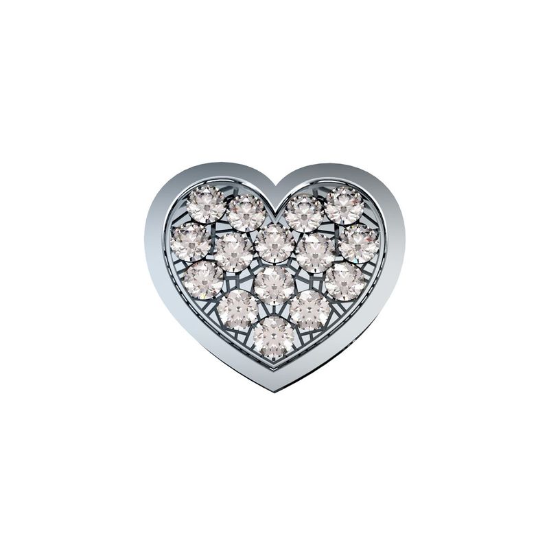 Cuore Grande in oro bianco e diamanti