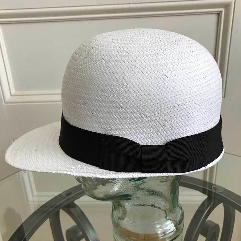 New Bowler - Straw - White