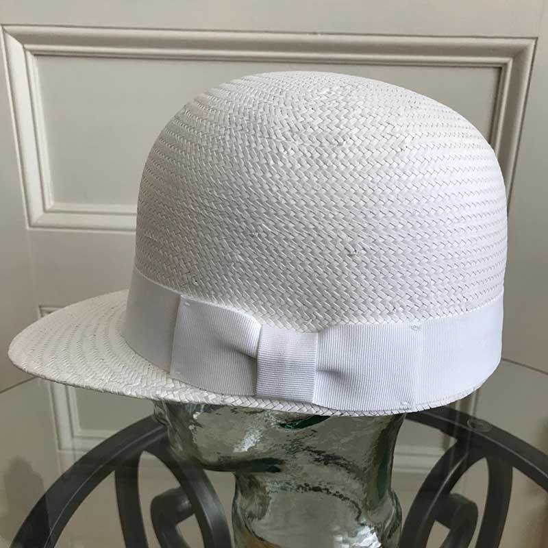 New Bowler - Straw - White