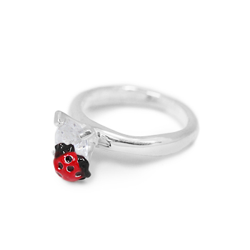 E.M. Silver Cubic Zirconium Epo Ring
