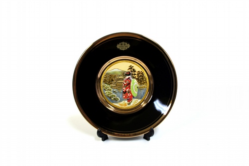 Oriental Bazaar Japanese Chokin Plate - Geisha