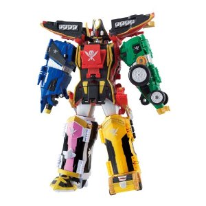 Pirate Squadron Gokaija Union with Pirate DX Gokai.  Toy by Bandai