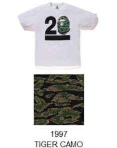 BAPELAND NW 20 Exclusive T-shirt 20th Anniversary 1997 Tiger Camo Limited Edition
