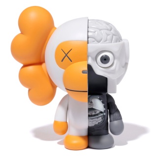 BAPE x OriginalFake KAWS Milo Dissected Toy White