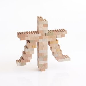 Mokulock Wooden Lego-Style Blocks 48 Piece Set