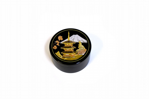 Oriental Bazaar Japanese Chokin Coasters - Mt. Fuji with Pagoda