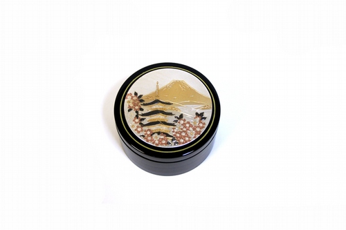 Oriental Bazaar Japanese Chokin Coasters - Mt. Fuji with Cherry Blossoms