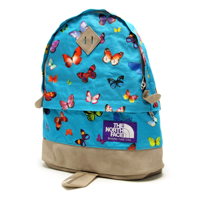 THE NORTH FACE PURPLE LABEL MEDIUM DAY PACK Butterflies Design. Lake Blue