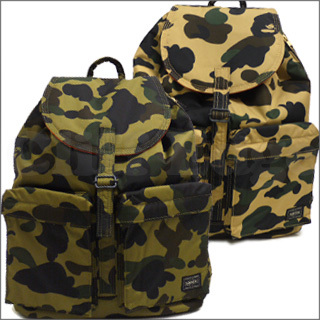 A BATHING APE x PORTER PRINT 1ST CAMO RUCKSACK