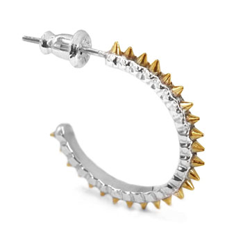 E.M. Silver Gold Brass Ear Ring