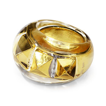e.m Tiptoe Gold Clear Antimony Gold Meki Ring