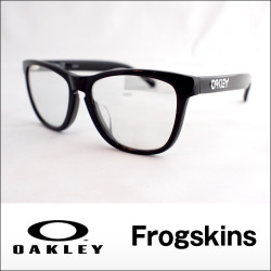 OAKLEY FROGSKINS LX. Polished Black. Titanium Clear