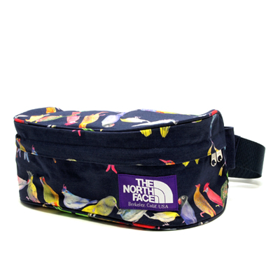 THE NORTH FACE PURPLE LABEL FANNY PACK. Birds Design. Navy