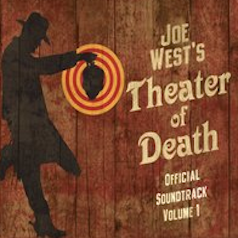 Theater of Death Tshirt with skeleton man and woman drinking.