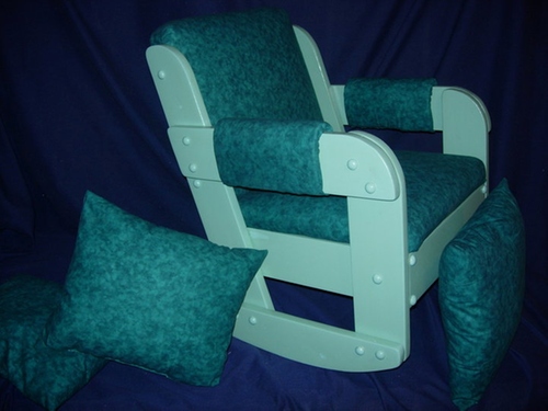 Child&#39;s Rocking Chair Teal W/Pillow