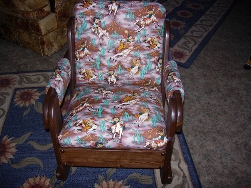 Child&#39;s Rocking Chair Western Rodeo Teddy Bears