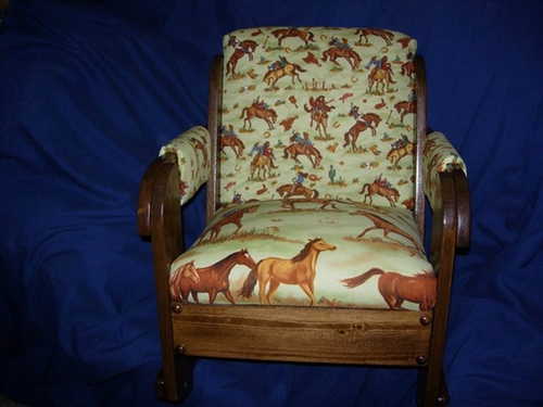 Child&#39;s Rocking Chair Cowgirls On Horses