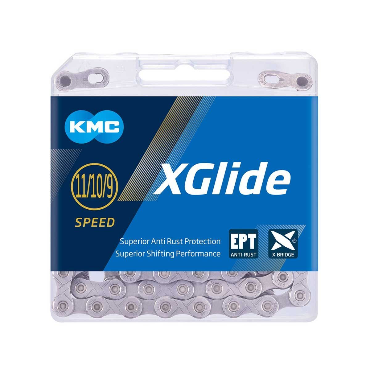 KMC X-Glide EPT CUES Silver Chain 126L