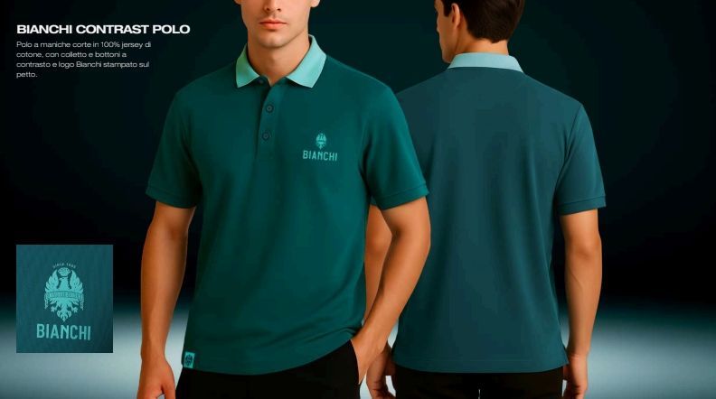 Bianchi Contrast Polo - Blue Teal (PREORDER)
