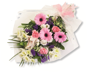 Flowers in Cellophane - Pink and White